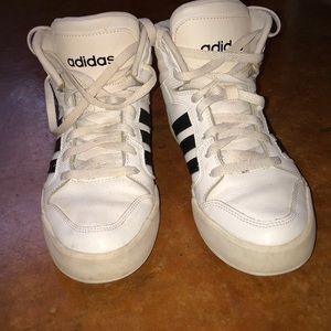 White & Black high top adidas